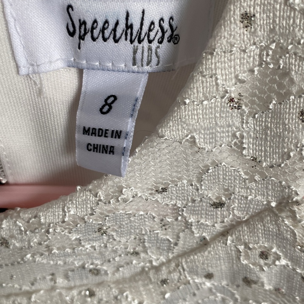 Girls Special Occasion detailed, sparkly white & magenta pink hi-low dress💖 - Picture 8 of 9
